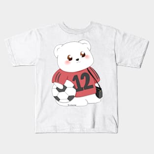 Papi Bear Loves Soccer | Bunniesmee Kids T-Shirt